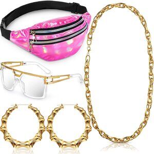 8461 Hip Hop Costume Kit Including Fanny Packs Transparent